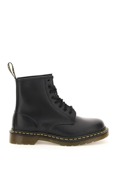 Dr. Martens' 101 Smooth Lace-up Combat Boots In Black