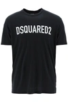Dsquared2 Mens Black Brand-print Crewneck Regular-fit Cotton-jersey T-shirt