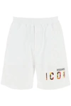 Dsquared2 Printed Icon Sunset Jogger Shorts In White