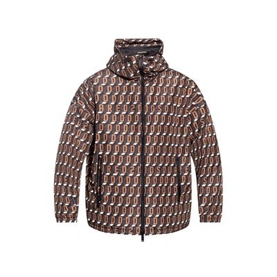 Dsquared2 Windbreaker Jacket Logo Print In Brown