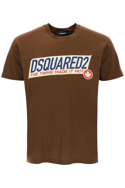Dsquared2 Cool Fit Tee Cotton T-shirt In Brown