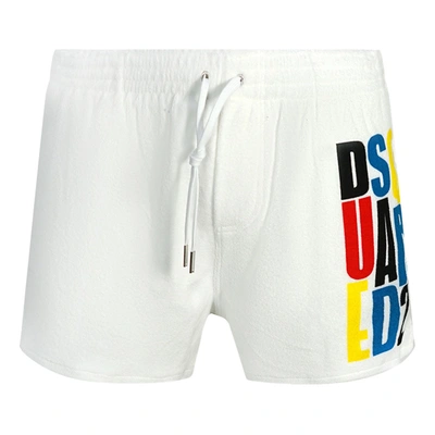 Dsquared2 Logo-print Swim Shorts In White
