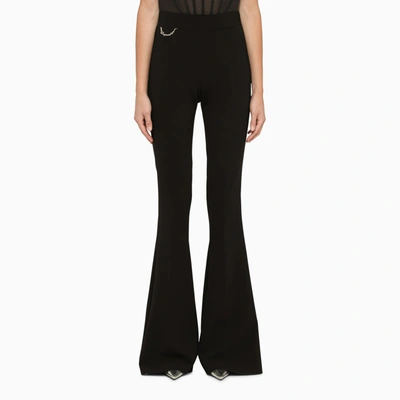 Dsquared2 Logo-chain Flared Trousers In Nero