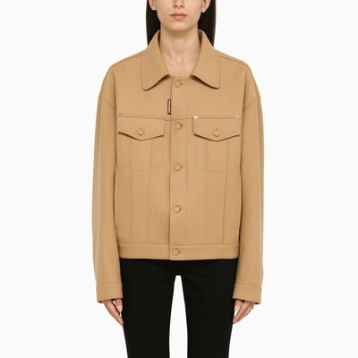 Dsquared2 Virgin Wool Blend Jacket In Neutrals