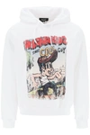 Dsquared2 Fleeced-cotton Crew-neck Sweatshirt With Print In White
