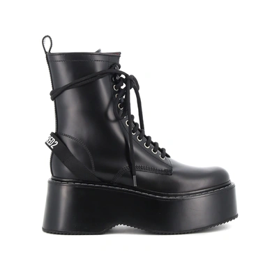 Dsquared2 Ankle Boots Combat Leather Black
