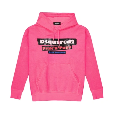 Dsquared2 Logo Hooded Sweatshirt In Pink
