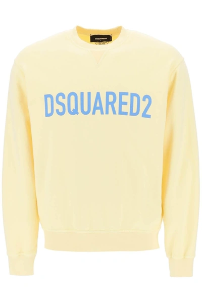 Dsquared2 Logo Print Sweatshirt In Yellow