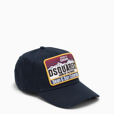 Dsquared2 Navy Baseball Cap With Logo In Blue