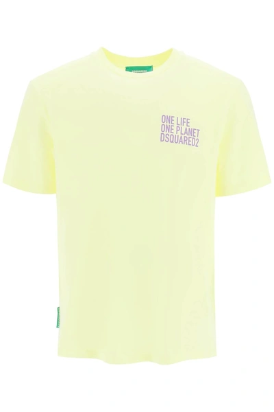 Dsquared2 One Life T-shirt In Yellow