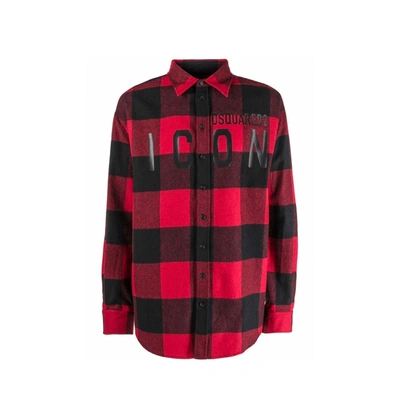 Dsquared2 Plaid Flannel Shirt In Red