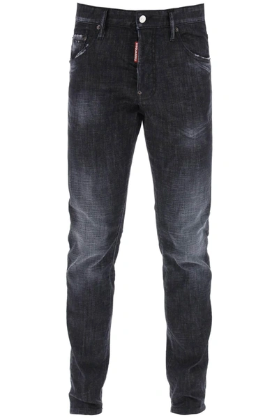 Dsquared2 Skater Jeans In Black Clean Wash