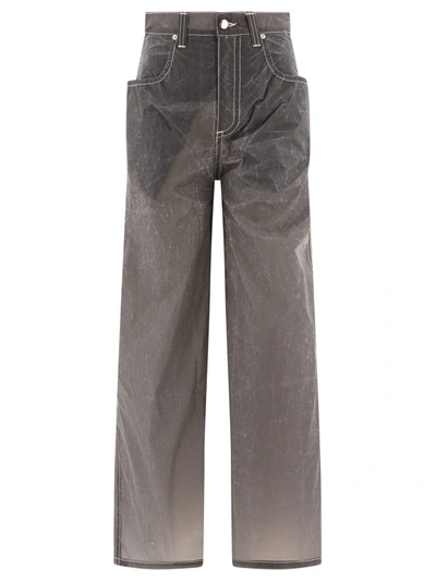 Eckhaus Latta "ultra Wide Leg" Jeans In Grey