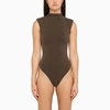 Entire Studios Brown Jersey Bodysuit