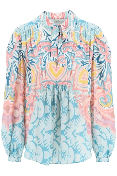 Etro Graphic-print Pussy-bow Blouse In Multi-colored