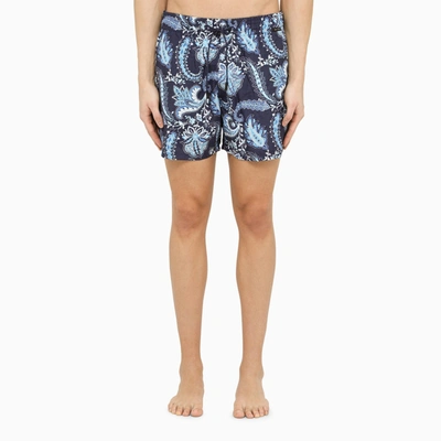 Etro Paisley-print Swim Shorts In Blue