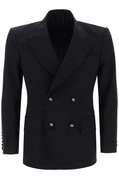 Etro Wool Double-breast Jacket In Black