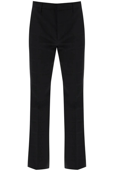 Etro Flared Pants In Virgin Wool In Black