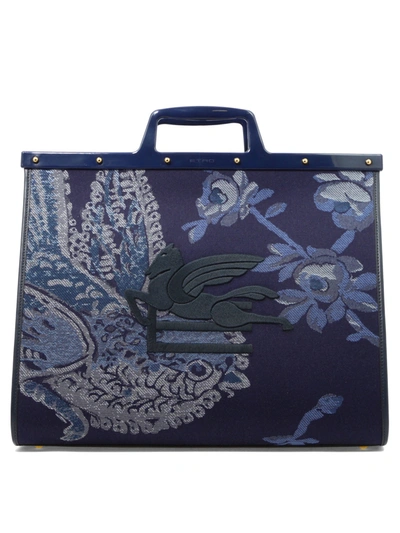 Etro Large Love Trotter Bag In Blue