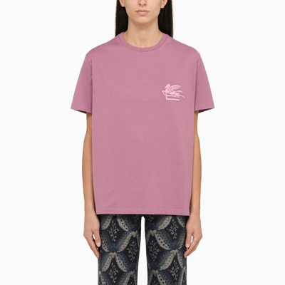 Etro Embroidered Logo T-shirt In Pink