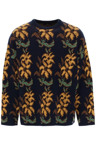 Etro Sweater With Floral Pattern In Blue