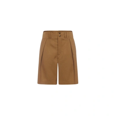 Etro Wool Bermuda Shorts In Brown