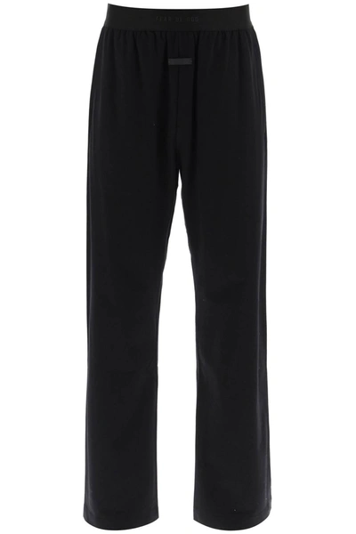 Fear Of God Logo-patch Straight-leg Trousers In Black