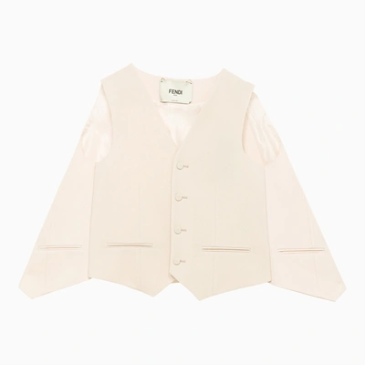 Fendi Single Breasted Vest In In White