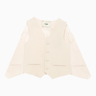 Fendi Single Breasted Waistcoat In In White