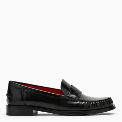 Ferragamo Debossed-logo Leather Loafers In Black