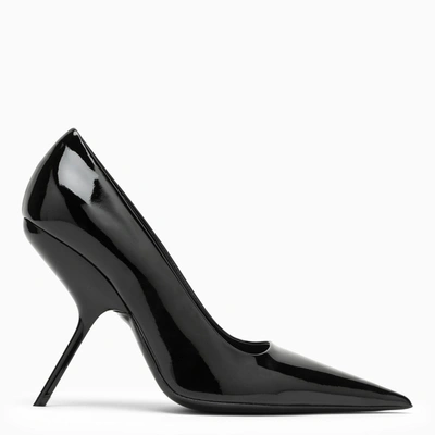 Ferragamo Eva 105mm Patent Leather Pumps In Black