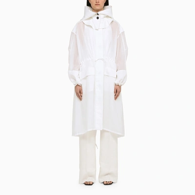 Ferragamo Unlined Organza Trench In White