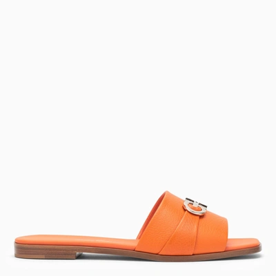 Ferragamo Gancini Slide In Orange
