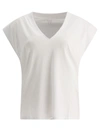 Frame Le Mid Rise V T Shirt In Gris Heather