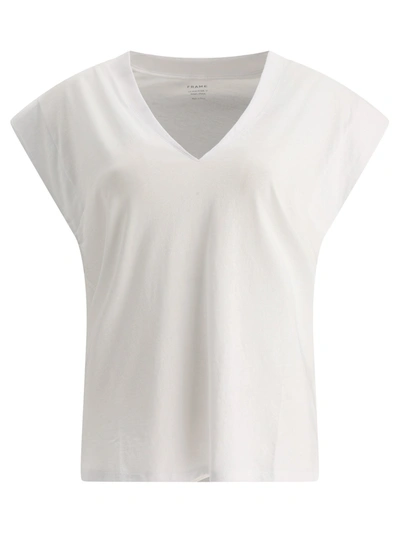 Frame Le Mid Rise V T Shirt In Gris Heather