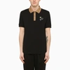 FRED PERRY RAF SIMONS FRED PERRY RAF SIMONS BI COLOUR SHORT SLEEVES POLO SHIRT WITH EMBROIDERIES