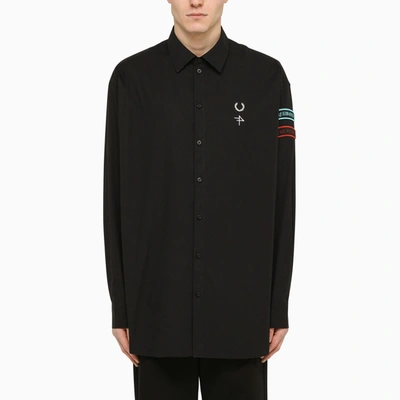 Fred Perry Raf Simons Shirt With Embroideries In Black
