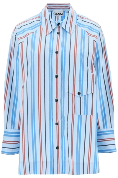 GANNI GANNI OVERSIZED STRIPED SHIRT