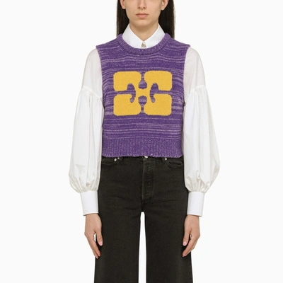 Ganni Knitted Waistcoat In Violet
