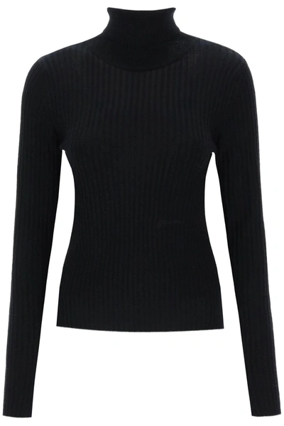 GANNI GANNI TURTLENECK SWEATER WITH BACK CUT OUT
