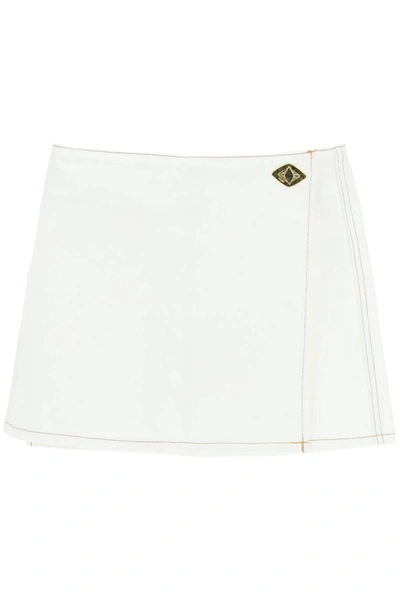 Ganni Denim Mini Skirt In White