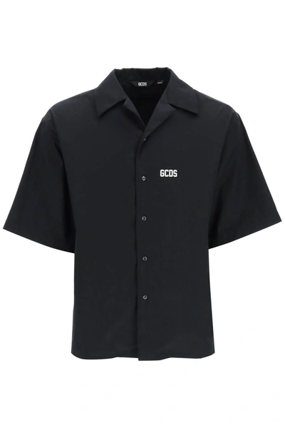 Gcds Logo-print Bowling Shirt In Black