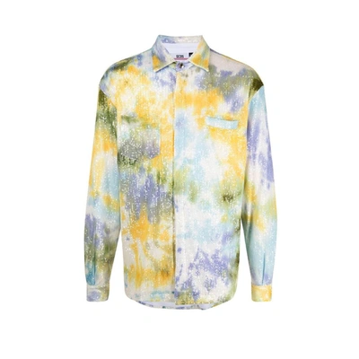 Gcds Sequined Tie Dye Shirt In White