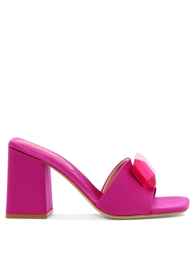 Gianvito Rossi Jaipur Slide Mules In Fuchsia