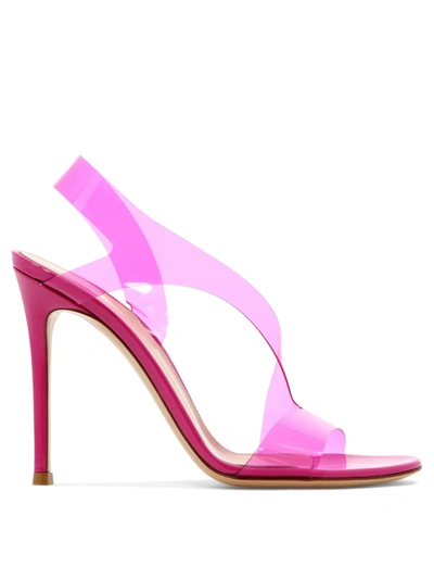 Gianvito Rossi 105mm Metropolis Plexi Slingback Sandals In Pink