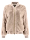 Giovi Deluxe Mink Fur Bomber Jacket In Neutral