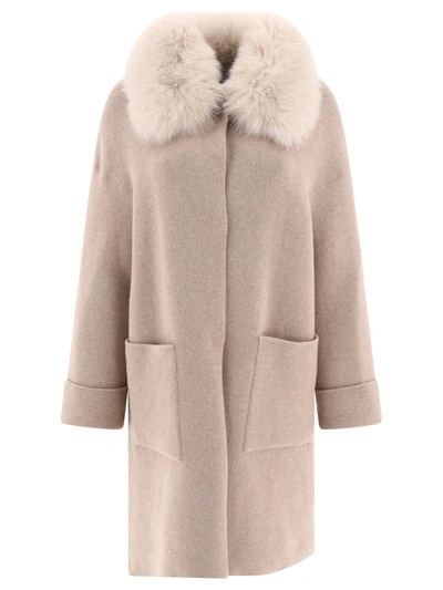 Giovi Wool And Cashmere Coat In Beige