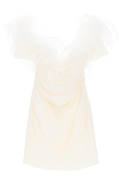 GIUSEPPE DI MORABITO GIUSEPPE DI MORABITO MINI DRESS IN POLY GEORGETTE WITH FEATHERS