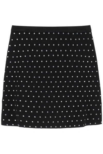 Giuseppe Di Morabito Crystal Knit Skirt In Black