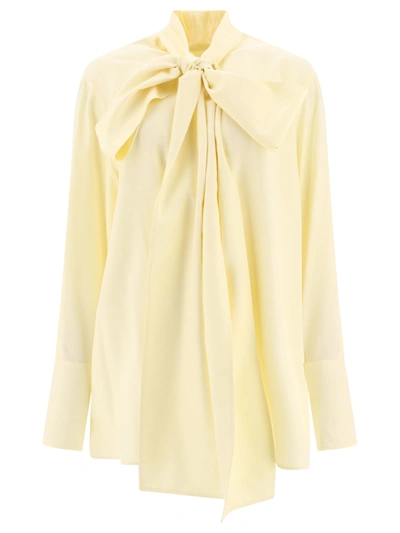 Givenchy Women's Blouse In Silk With Long Lavalliere In Nude & Neutrals